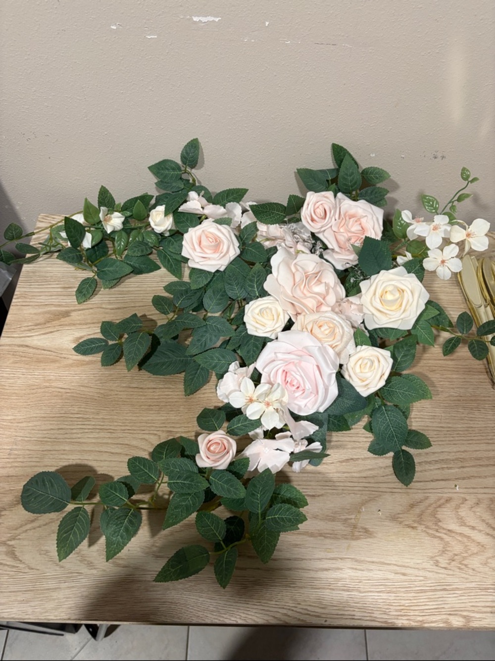 Artificial Blush Pink Rose Garland - Home Accents - Picture 2 of 3